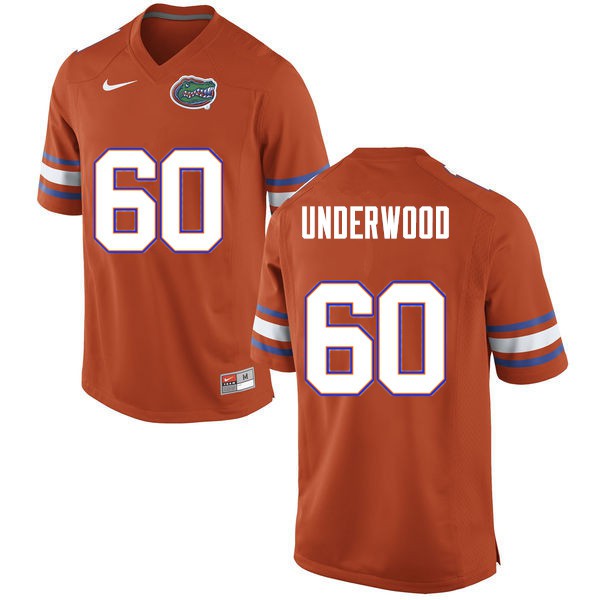 Men #60 Houston Underwood Florida Gators College Football Jerseys Orange
